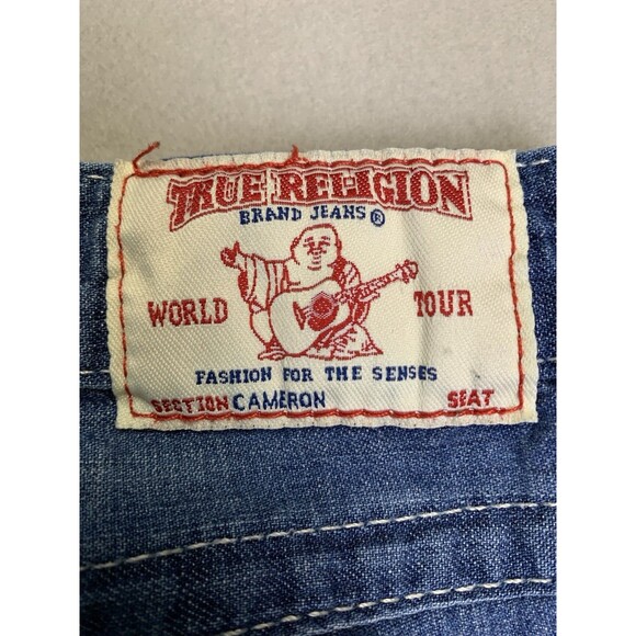 True Religion Jeans Womans Size 25 Blue Cameron Button Fly Flap Pocket Y2K USA - Picture 3 of 10